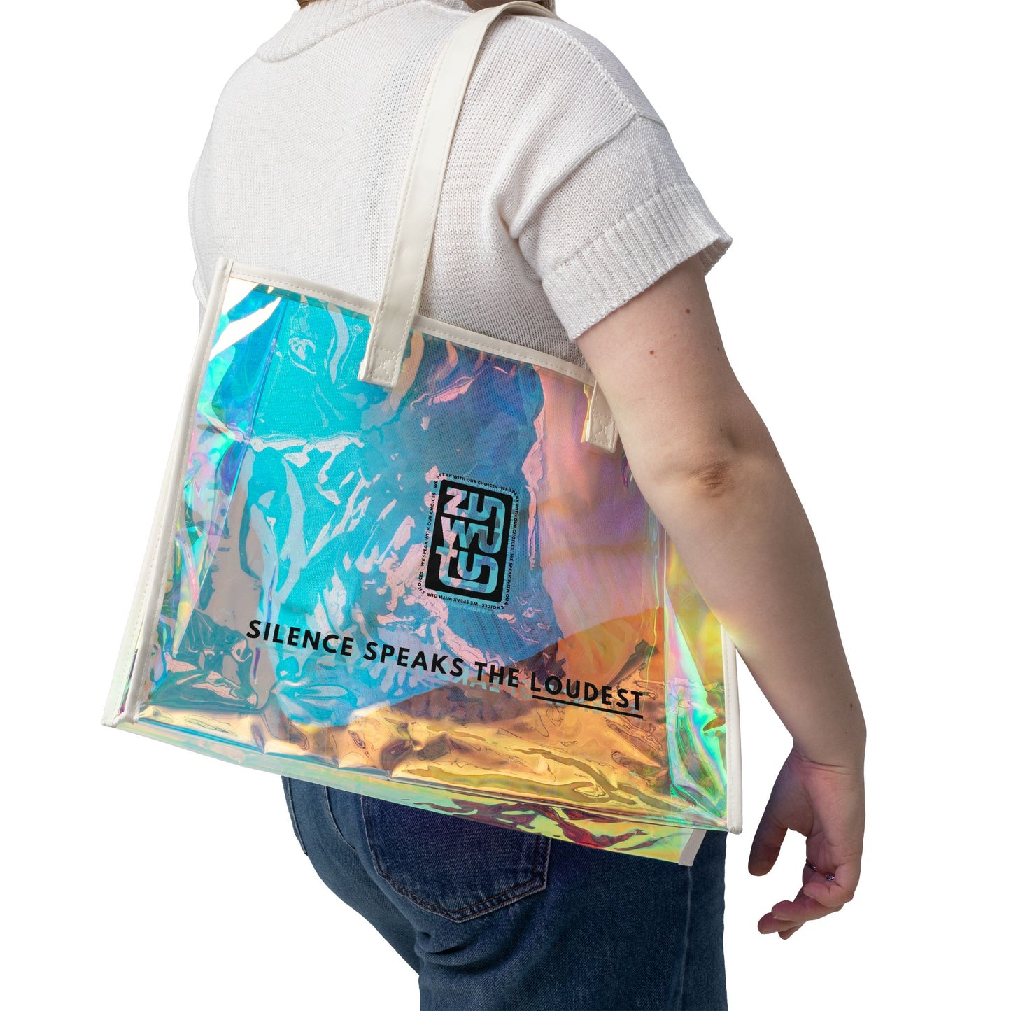 Zuwutu Holographic Beach Tote Bag,